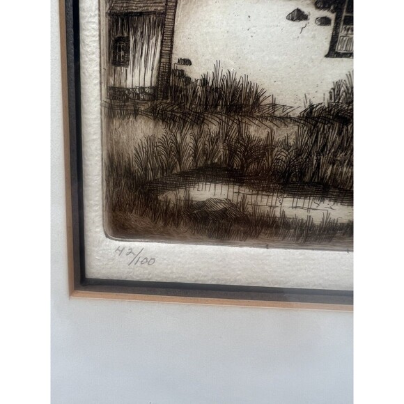 1975 GINGRAS, Gilles Emmanuel "Untitled - Cottage" Etching Signed 42 of 100 - Picture 4 of 8